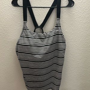 Black and white stripped Nike Tankini tops Size XXL